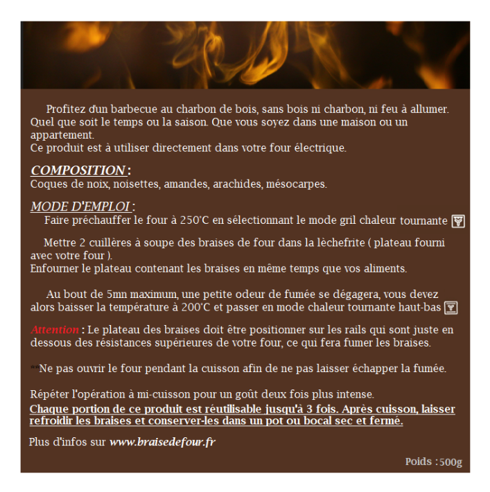 étiquette braise de four