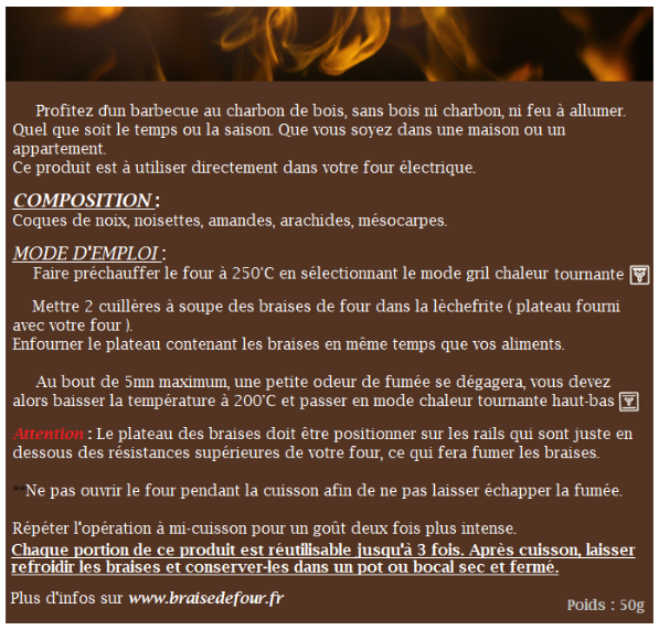 étiquette braise de four