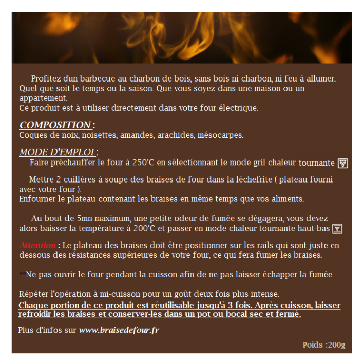 étiquette braise de four